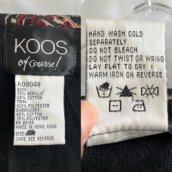 Koos of Course black cardigan embroidered mandala design, Size 2X, snap buttons. - Picture 8 of 8